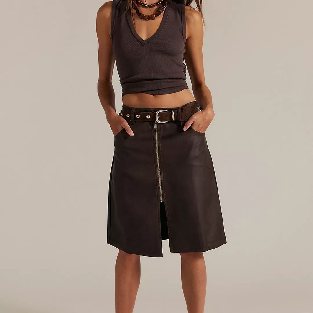 Free People Sycamore Vegan Midi Rusty